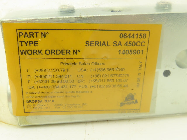 DropsA SA 450 Modular Lubricator Divider Valve Metering Element 3/8" BSP