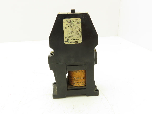 Siemens 3TB43 17-0B Contactor 600VAC 30A 11kW 3PH 15HP 24VDC Coil