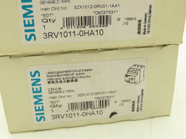 Siemens Circuit Breaker 3-Pole 0.55-0.8A Motor Starter Protection Lot Of 3