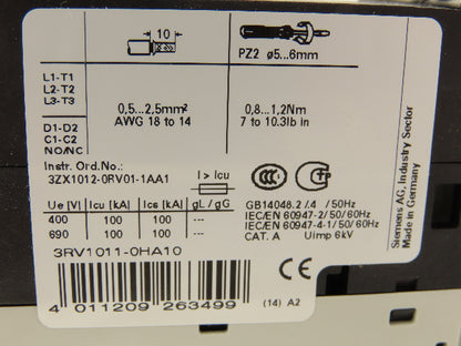 Siemens Circuit Breaker 3-Pole 0.55-0.8A Motor Starter Protection Lot Of 3