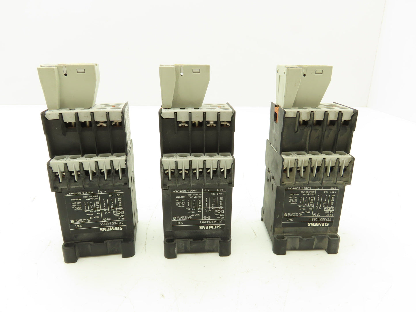 Siemens 3TF2001-0BB4 Contactor Block Diode Set 16A 600VAC 5HP Lot of 3