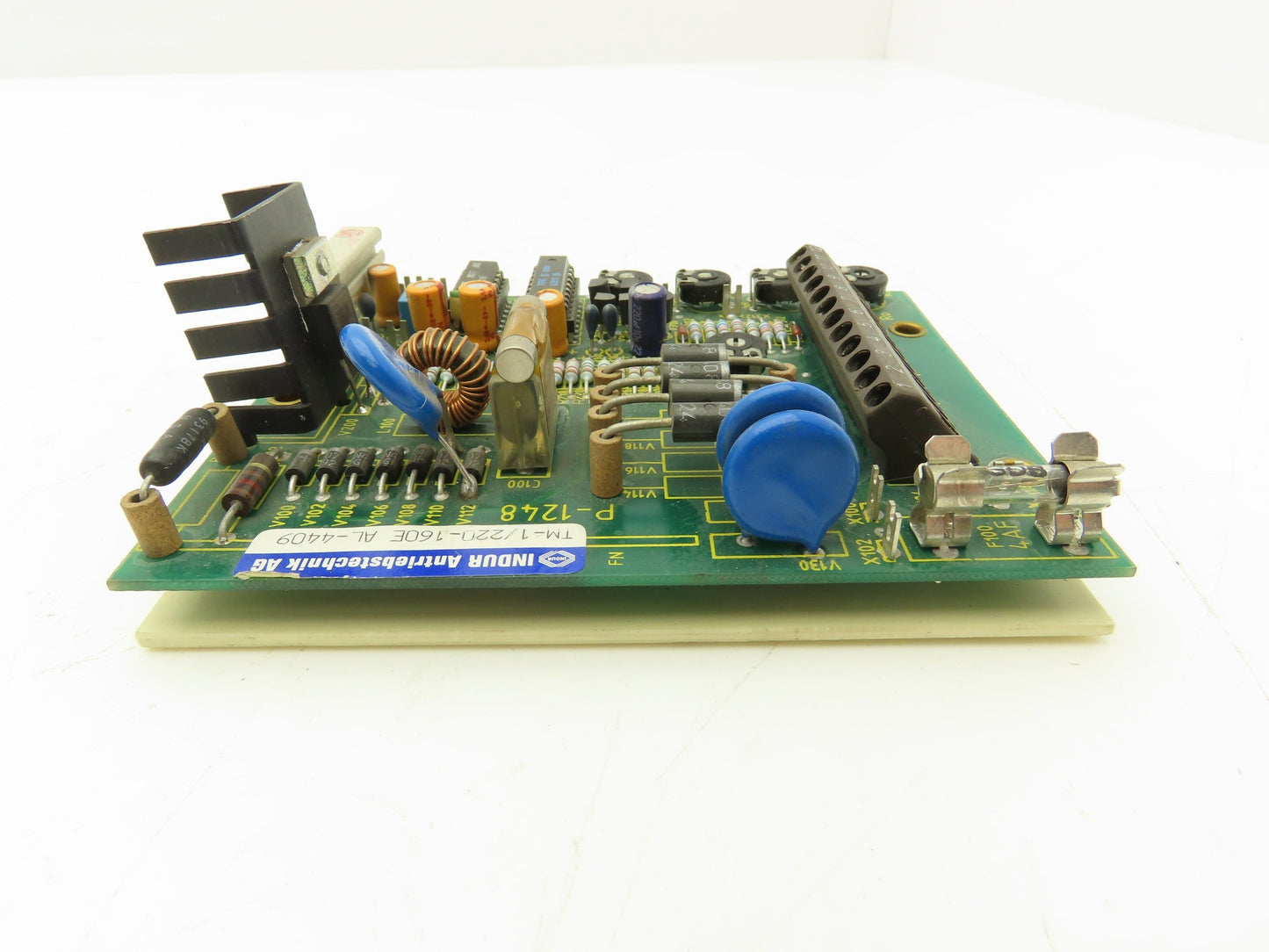 INDUR TM-1/220-160E AL-4409 Printed Circuit Board 12-Pin Terminal Good Fuse