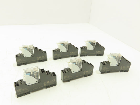 Omron G2R-2-SND P2RF-08-PU Relay 24VDC Coil 5A Base 250V 6A Lot of 6