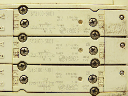 SMC SY3100-5UD1 Solenoid Valves 2 Pos 5 Port 24VDC 20-Pin Terminal Junction Box
