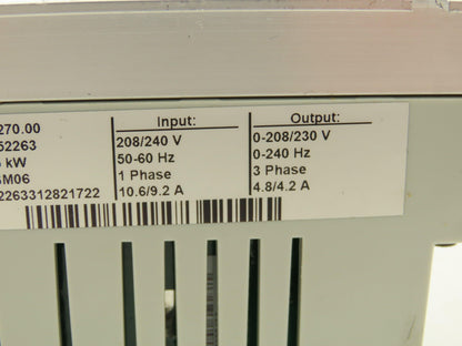 Leeson 174270.00 VFD Drive Input 1PH Output 3PH 4.2A 0-240Hz 1HP