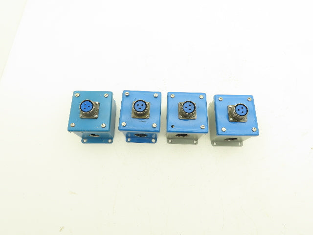 Hoffman E-1PB Enclosure Amphenol 4-253 3-Pin Pushbutton Connector Lot of 4