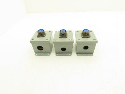 Hoffman E-1PB Enclosure Amphenol 4-253 3-Pin Pushbutton Connector Lot of 3