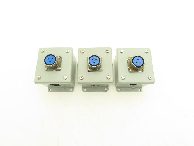 Hoffman E-1PB Enclosure Amphenol 4-253 3-Pin Pushbutton Connector Lot of 3