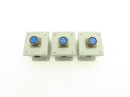 Hoffman E-1PB Enclosure Amphenol 4-253 3-Pin Pushbutton Connector Lot of 3