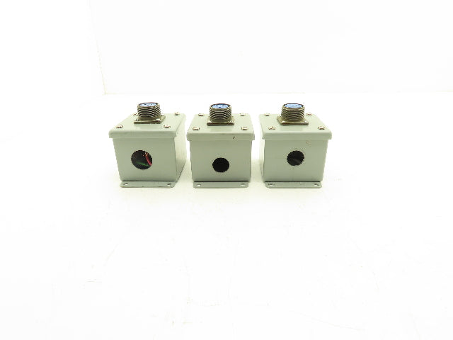 Hoffman E-1PB Enclosure Amphenol 4-253 3-Pin Pushbutton Connector Lot of 3