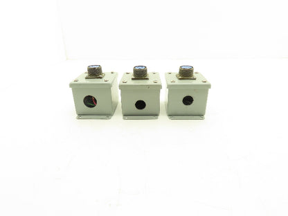 Hoffman E-1PB Enclosure Amphenol 4-253 3-Pin Pushbutton Connector Lot of 3