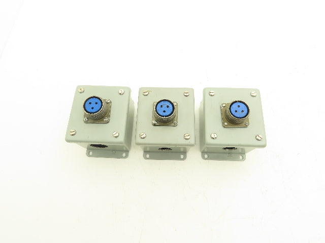 Hoffman E-1PB Enclosure Amphenol 4-253 3-Pin Pushbutton Connector Lot of 3