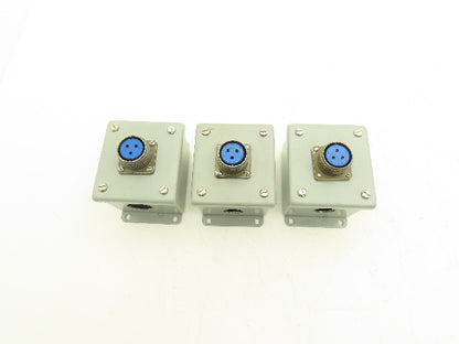Hoffman E-1PB Enclosure Amphenol 4-253 3-Pin Pushbutton Connector Lot of 3
