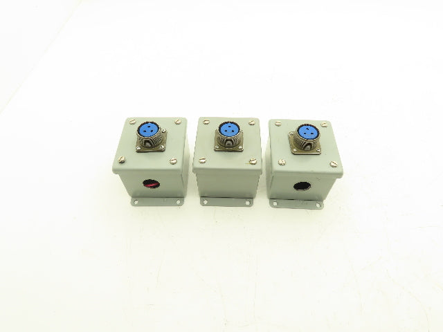 Hoffman E-1PB Enclosure Amphenol 4-253 3-Pin Pushbutton Connector Lot of 3