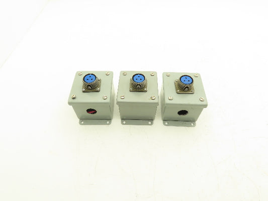 Hoffman E-1PB Enclosure Amphenol 4-253 3-Pin Pushbutton Connector Lot of 3