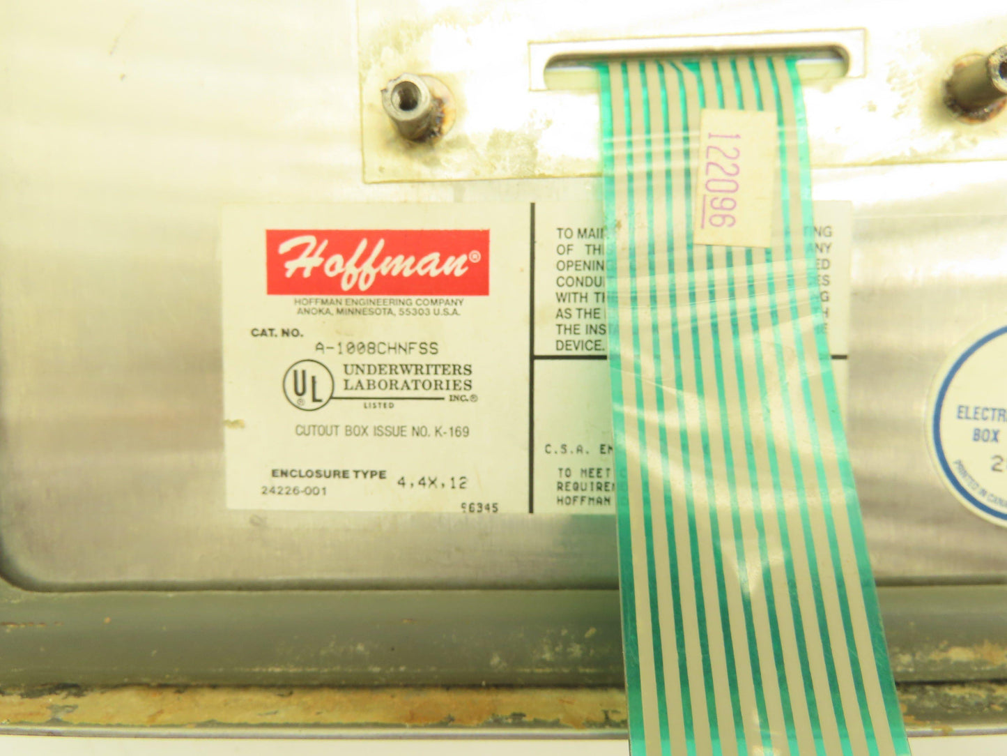 Hoffman A-1008CHNFSS Stainless Enclosure 10x8x4 AccuRate Feed Rate Display Cover