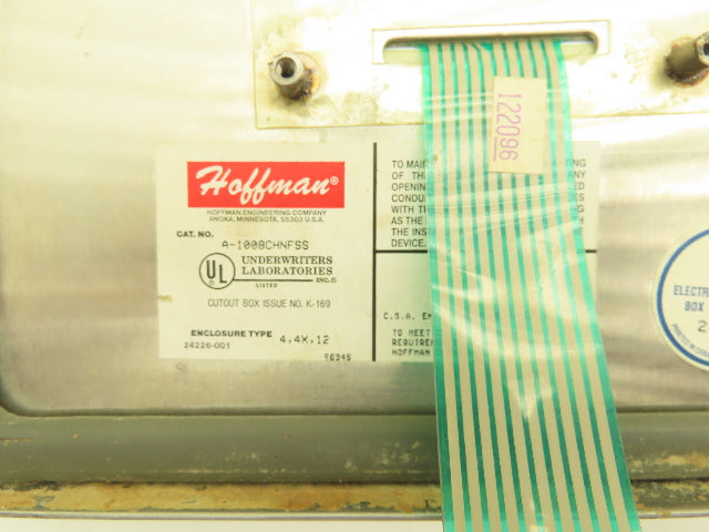 Hoffman A-1008CHNFSS Stainless Enclosure 10x8x4 AccuRate Feed Rate Display Cover