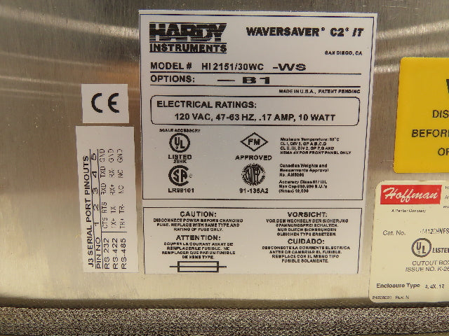 Hoffman A-1412CHNFSS/SPL Stainless Enclosure 14x12x6" Junction Box w/Backplate