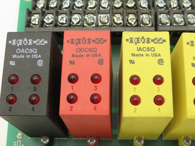 Opto 22 PB24HQ Circuit Boards with IDC5Q IAC5Q ODC5Q OAC5Q Relays Lot of 5