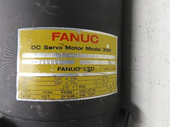 Fanuc Model 30M DC Servo Motor 210V 1200 RPM - Encoder A290-0601-T805 5X