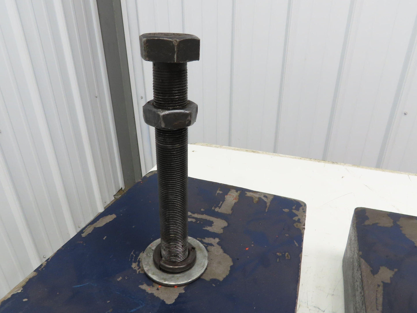 18 Ton Industrial Machine Leveling Feet 9x12" Pad 1"-14 Thread  Set of 4 Blue