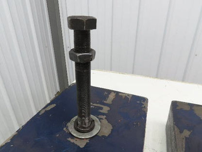 18 Ton Industrial Machine Leveling Feet 9x12" Pad 1"-14 Thread  Set of 4 Blue