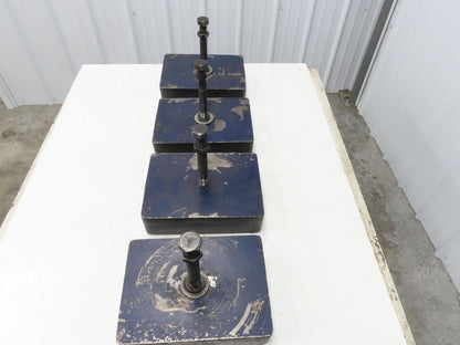 18 Ton Industrial Machine Leveling Feet 9x12" Pad 1"-14 Thread  Set of 4 Blue