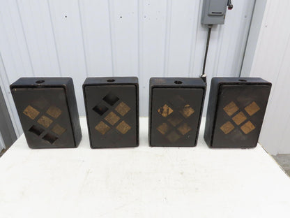 18 Ton Industrial Machine Leveling Feet 9x12" Pad 1"-14 Thread  Set of 4 Blue