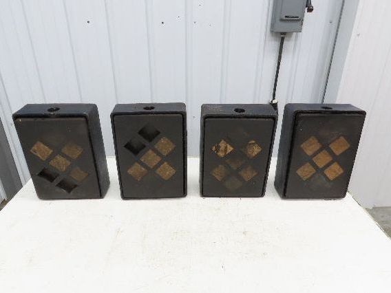 18 Ton Industrial Machine Leveling Feet 9x12" Pad 1"-14 Thread  Set of 4 Blue