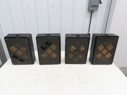 18 Ton Industrial Machine Leveling Feet 9x12" Pad 1"-14 Thread  Set of 4 Blue