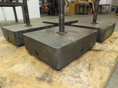 Industrial Machine Leveling Feet 13x16" Pad 1.5"-12 Thread  Set of 4 Green