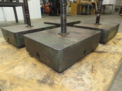 Industrial Machine Leveling Feet 13x16" Pad 1.5"-12 Thread  Set of 4 Green