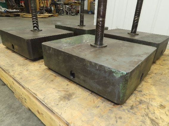 Industrial Machine Leveling Feet 13x16" Pad 1.5"-12 Thread  Set of 4 Green