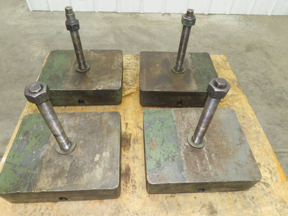 Industrial Machine Leveling Feet 13x16" Pad 1.5"-12 Thread  Set of 4 Green