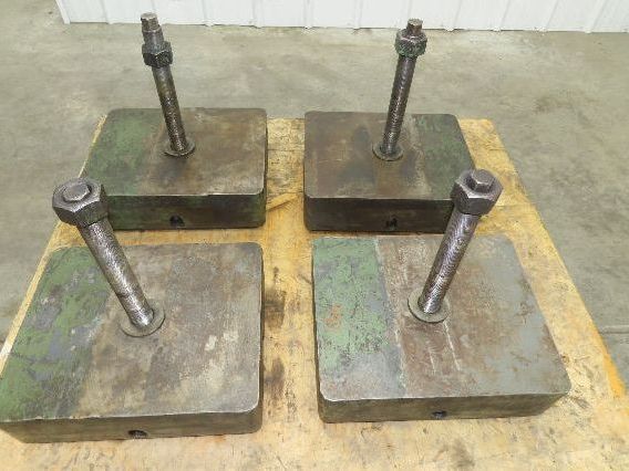 Industrial Machine Leveling Feet 13x16" Pad 1.5"-12 Thread  Set of 4 Green