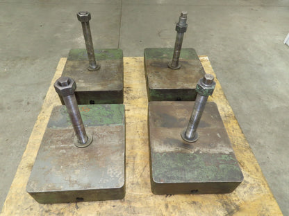 Industrial Machine Leveling Feet 13x16" Pad 1.5"-12 Thread  Set of 4 Green
