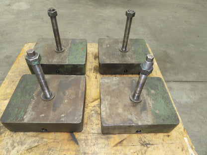 Industrial Machine Leveling Feet 13x16" Pad 1.5"-12 Thread  Set of 4 Green