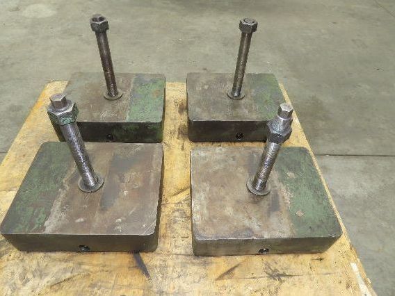 Industrial Machine Leveling Feet 13x16" Pad 1.5"-12 Thread  Set of 4 Green