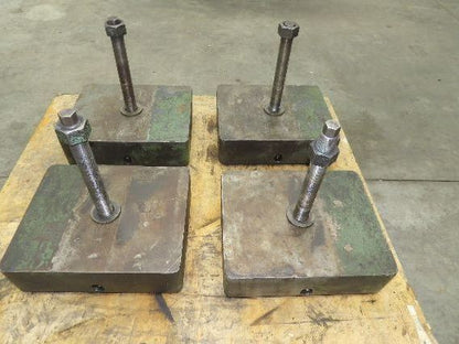 Industrial Machine Leveling Feet 13x16" Pad 1.5"-12 Thread  Set of 4 Green