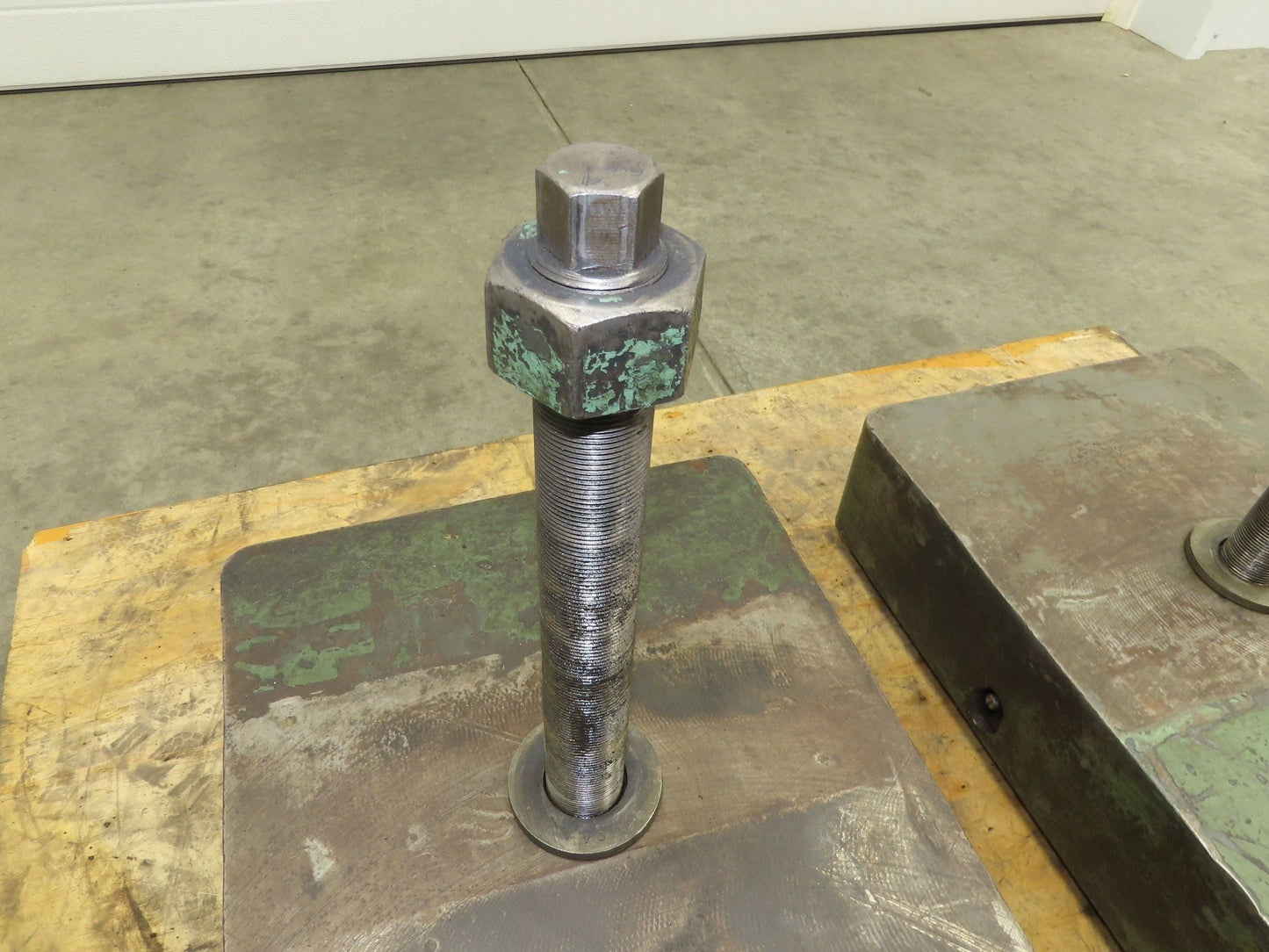 Industrial Machine Leveling Feet 13x16" Pad 1.5"-12 Thread  Set of 4 Green