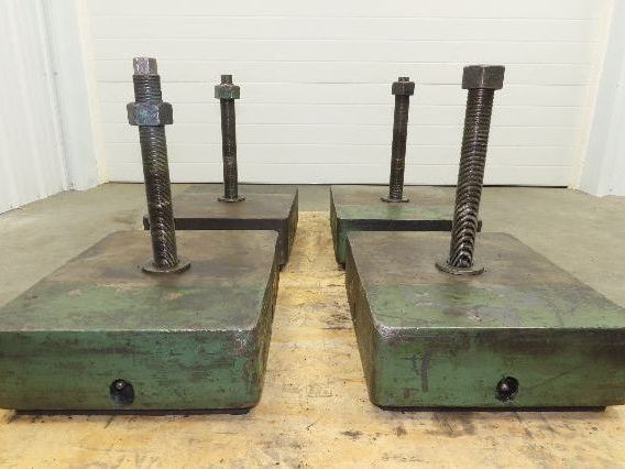 Industrial Machine Leveling Feet 13x16" Pad 1.5"-12 Thread  Set of 4 Green