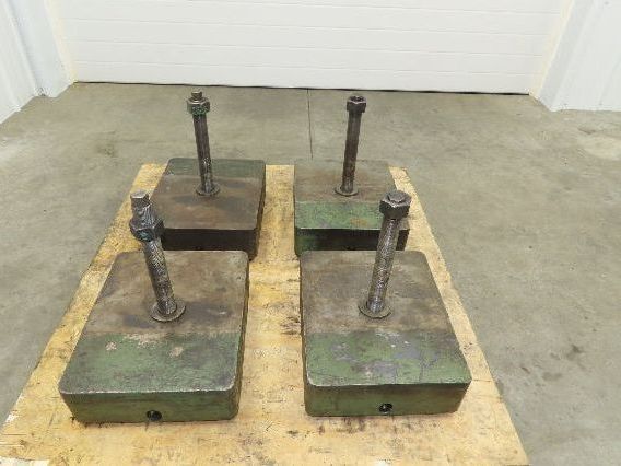 Industrial Machine Leveling Feet 13x16" Pad 1.5"-12 Thread  Set of 4 Green