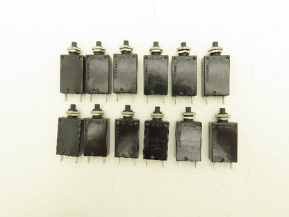 E-T-A 2-5700-IG2-P10-DD Circuit Breakers 250VAC 28VDC 0.7A-16A Mixed Lot of 23