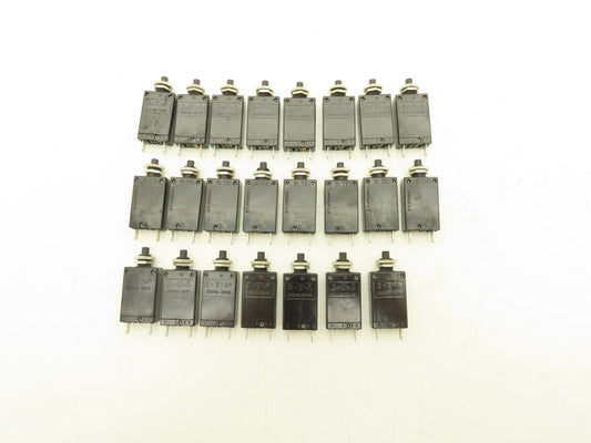 E-T-A 2-5700-IG2-P10-DD Circuit Breakers 250VAC 28VDC 0.7A-16A Mixed Lot of 23