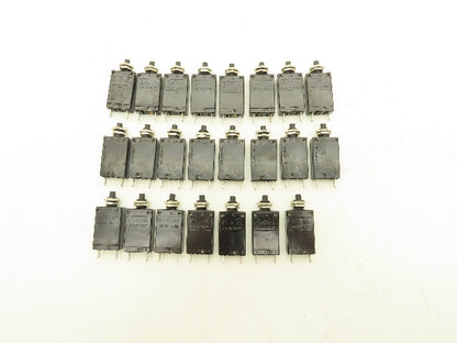 E-T-A 2-5700-IG2-P10-DD Circuit Breakers 250VAC 28VDC 0.7A-16A Mixed Lot of 23