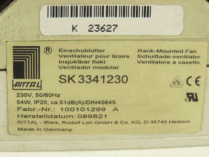 Rittal SK 3341230 Rack-Mounted Cooling Fans 230VAC 54W Minor Cosmetic Damage