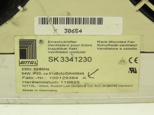 Rittal SK 3341230 Rack-Mounted Cooling Fans 230VAC 54W Minor Cosmetic Damage