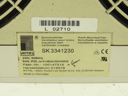 Rittal SK 3341230 Rack-Mounted Cooling Fans 230VAC 54W Damage