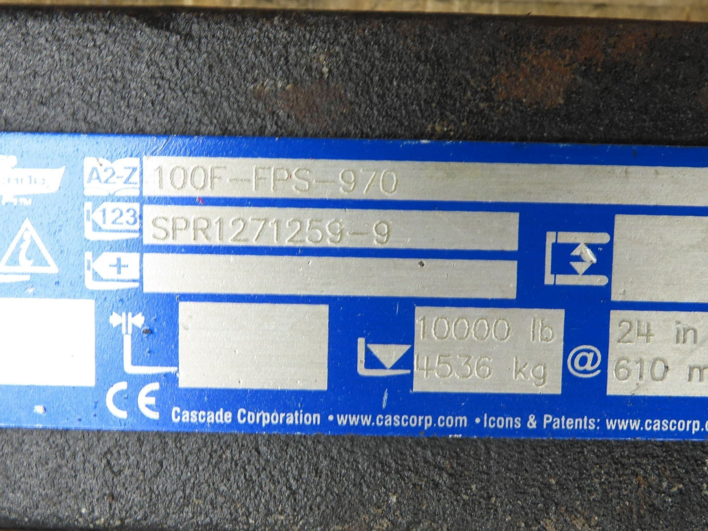 Cascade Forklift Class 3 SideShift Fork Positioner Attachment 20"x 41" W 10000lb