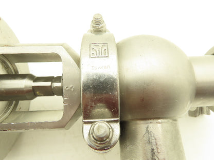 Tri Clover Alfa Laval 2" Stainless Sanitary Diverter Valve Pneumatic Actuated